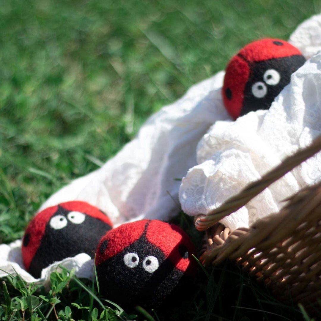 Eco Dryer Balls - Set of 3 - Ladybug Trio, New Zealand