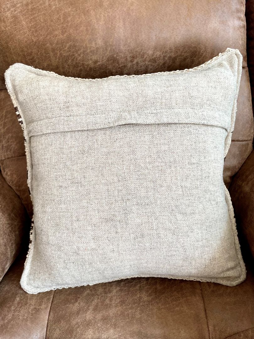 Throw Pillowcase, Aguayo's Cushion Cover, Natural and Black, Bolivia/Peru