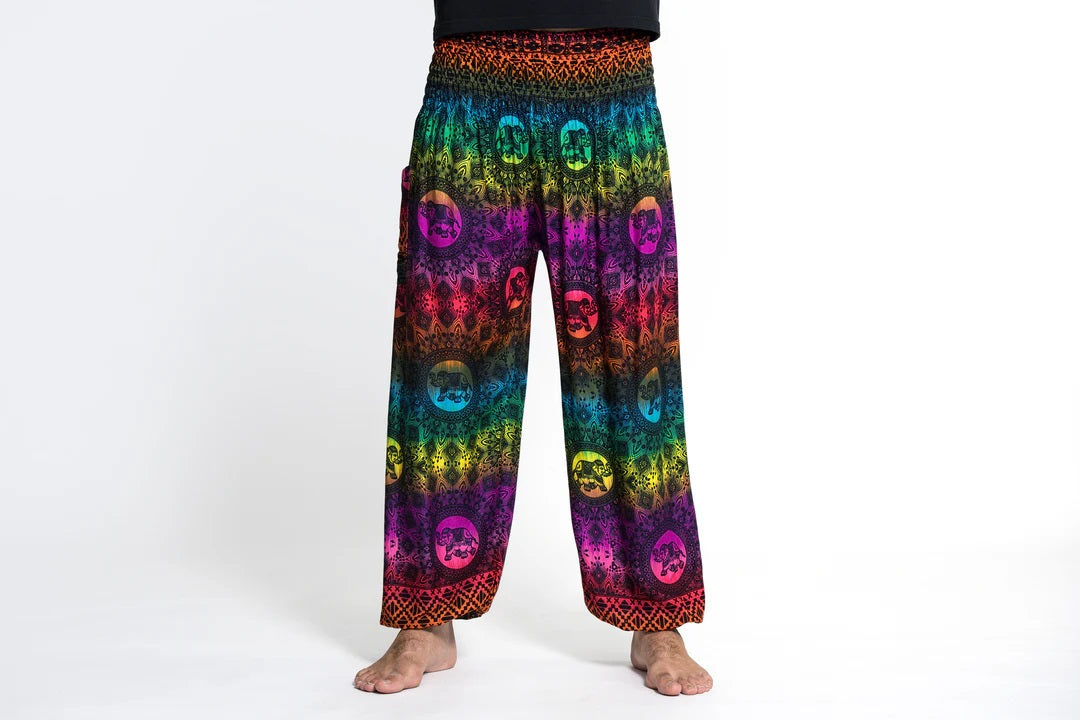Rainbow in Purple / Elephant Unisex Pants, Thailand