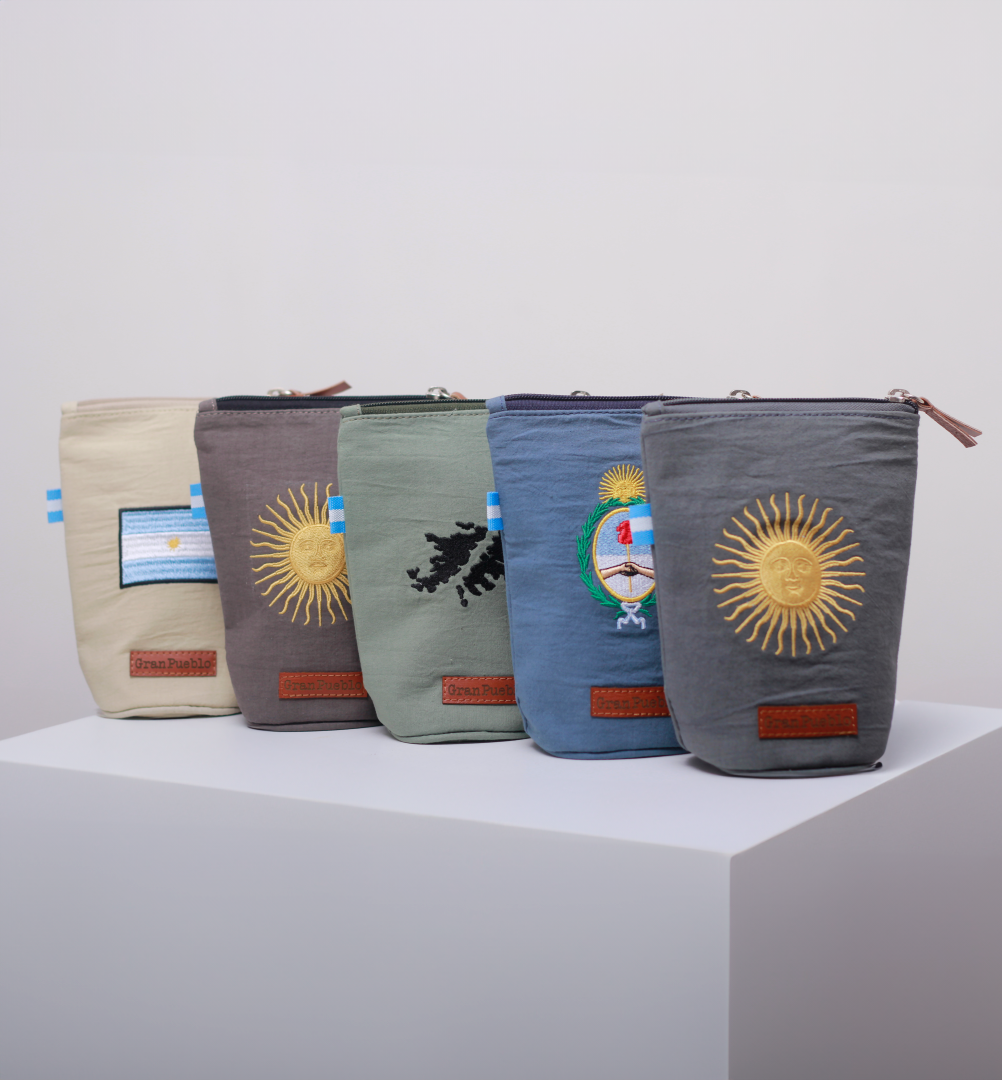 Sun of May Yerba Mate Bag – Handmade, Waterproof, Leather Detail, Yerbero, Argentina