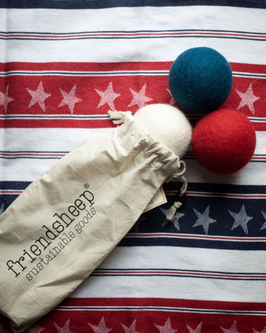 Eco Dryer Balls - American Set of 3 / Limited Edition: With Bag, New Zealand