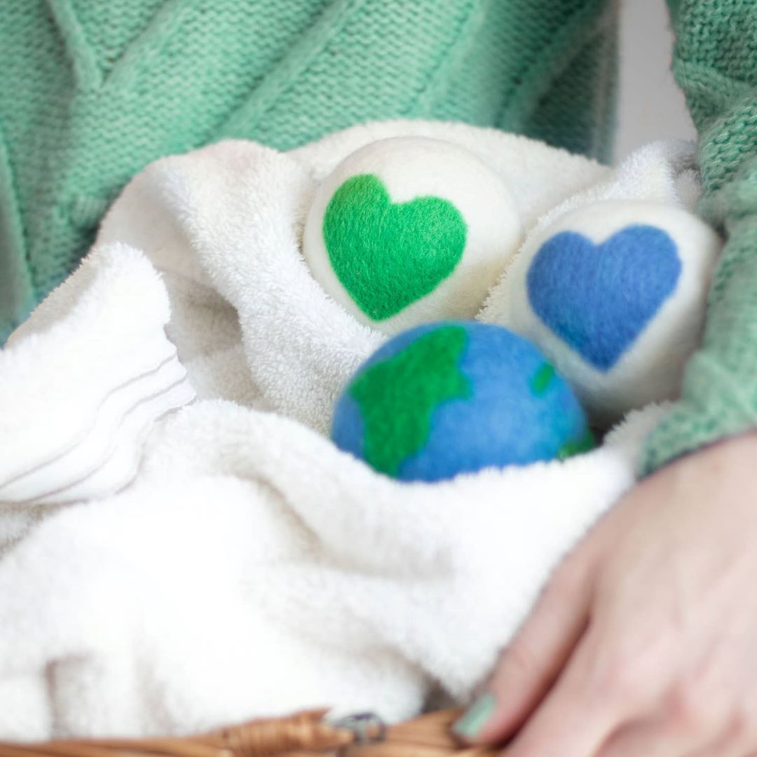 Eco Dryer Balls - Love Your Mama Set of 3 (EARTH HEARTS), New Zealand