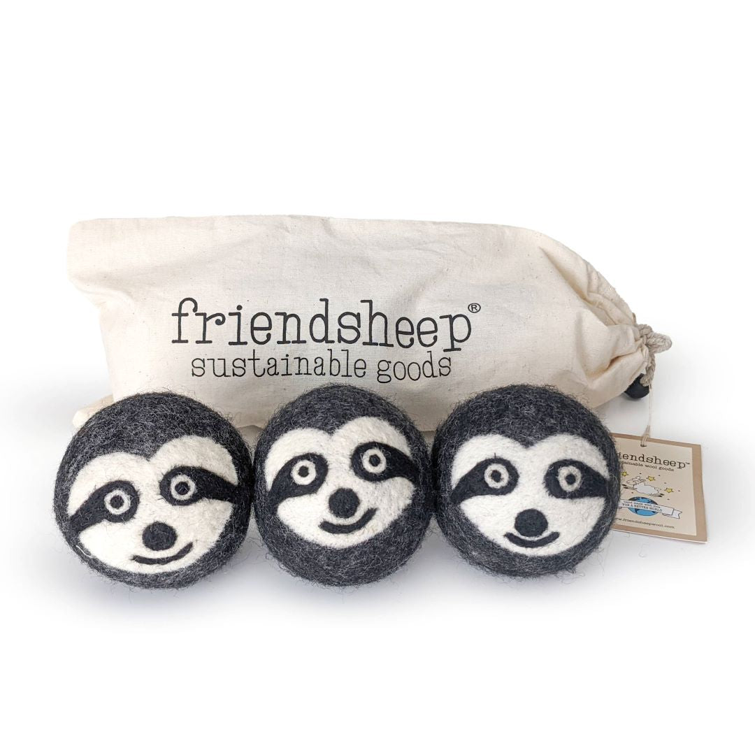 Eco Dryer Balls - Set of 3 - Sloth Trio, New Zealand