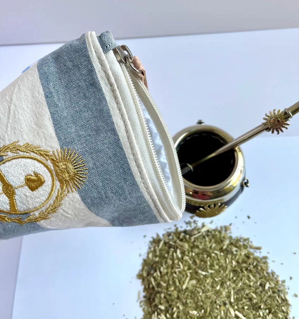 Vintage Argentine Yerbero-Golden COAT OF ARMS / Escudo Embroidery, Argentina