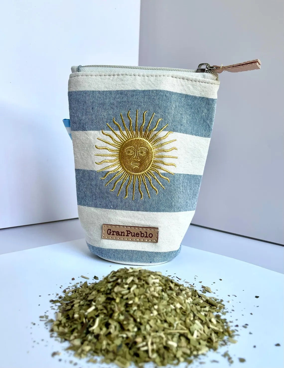 Vintage Argentine Yerbero-Golden Sun of May/ Sol de Mayo Embroidery-Argentina