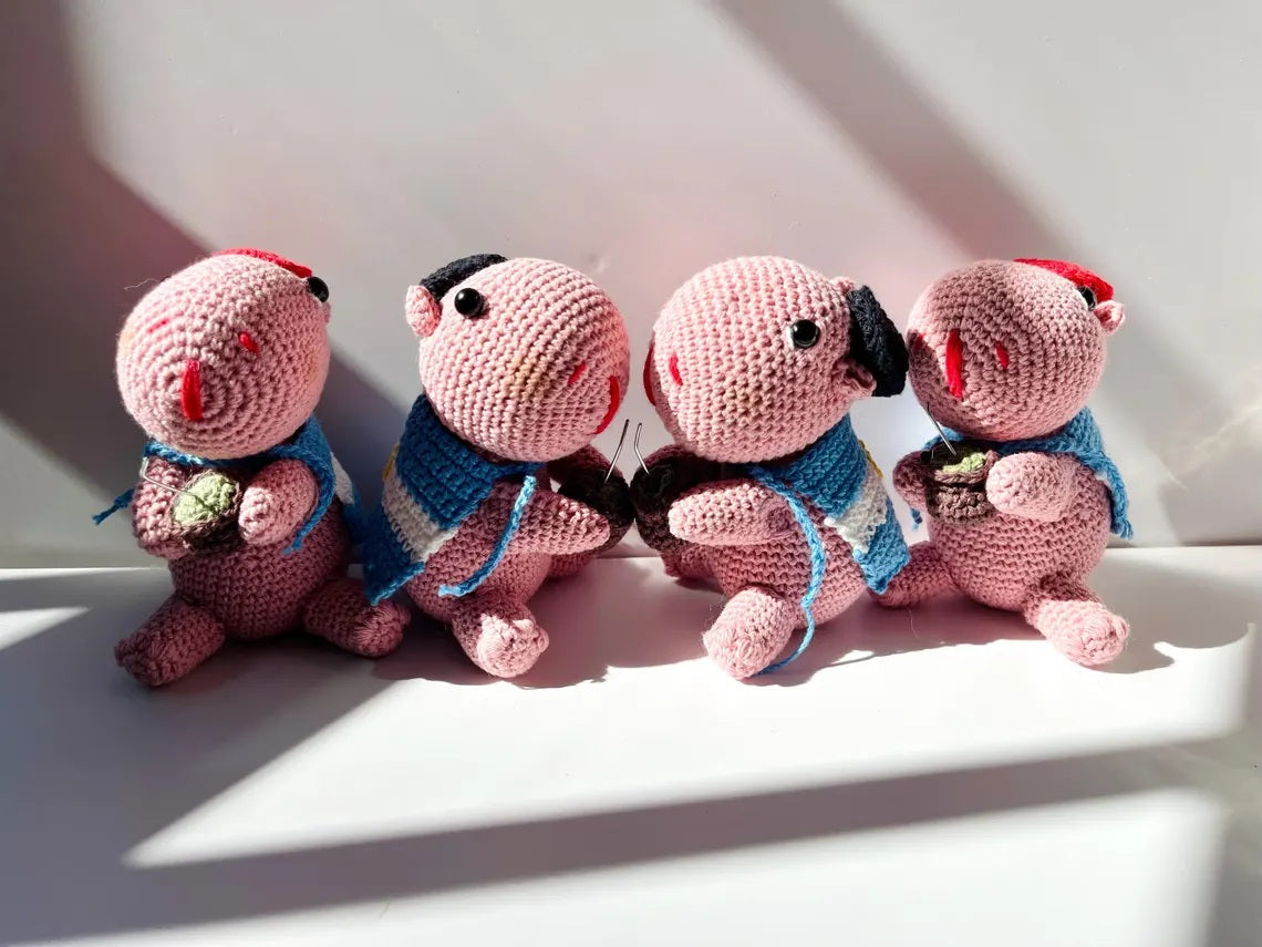 Handmade Argentine Carpincho / PINK /Amigurumi/Boca,River,Argentina