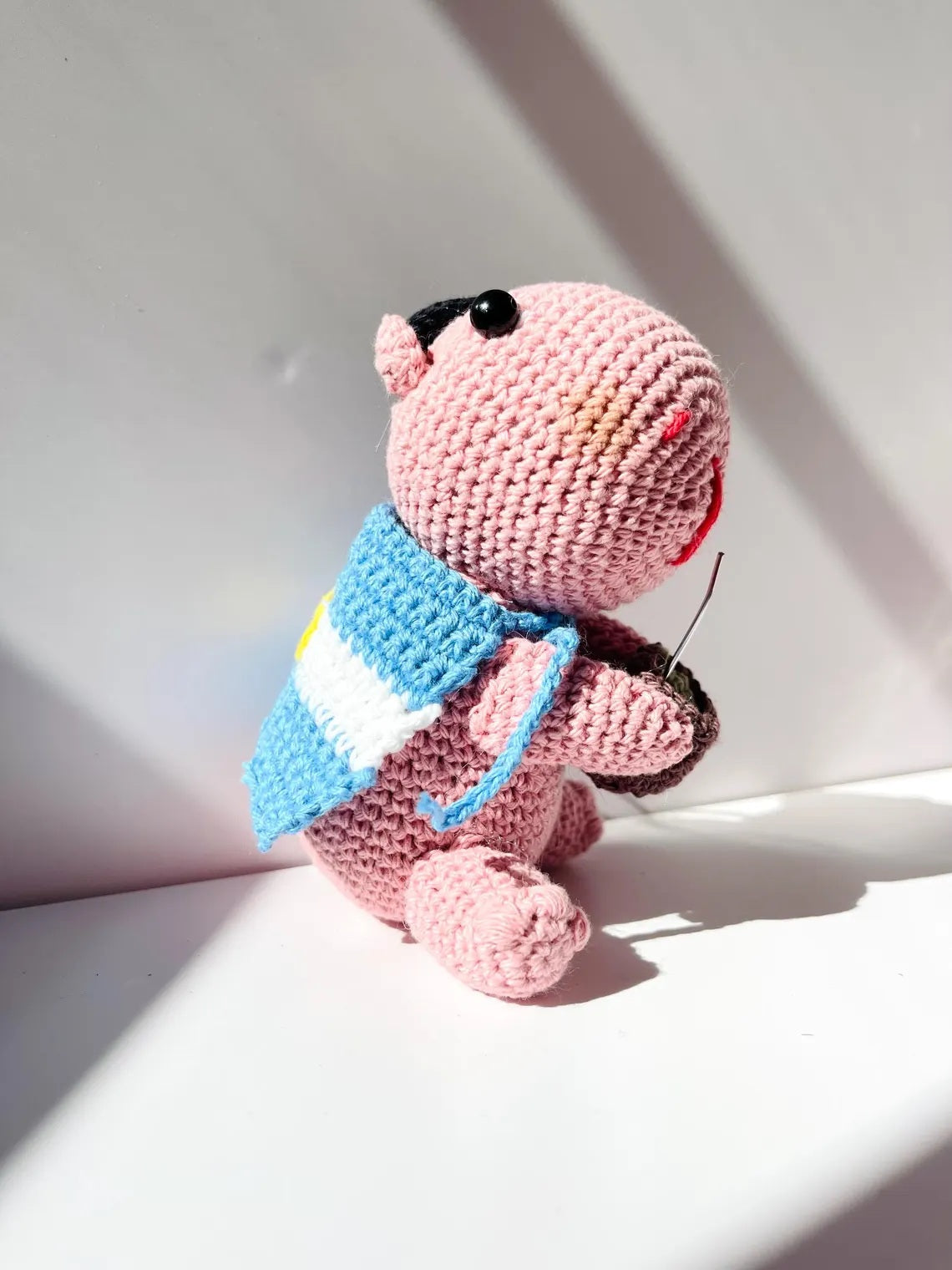Handmade Argentine Carpincho / PINK /Amigurumi/Boca,River,Argentina