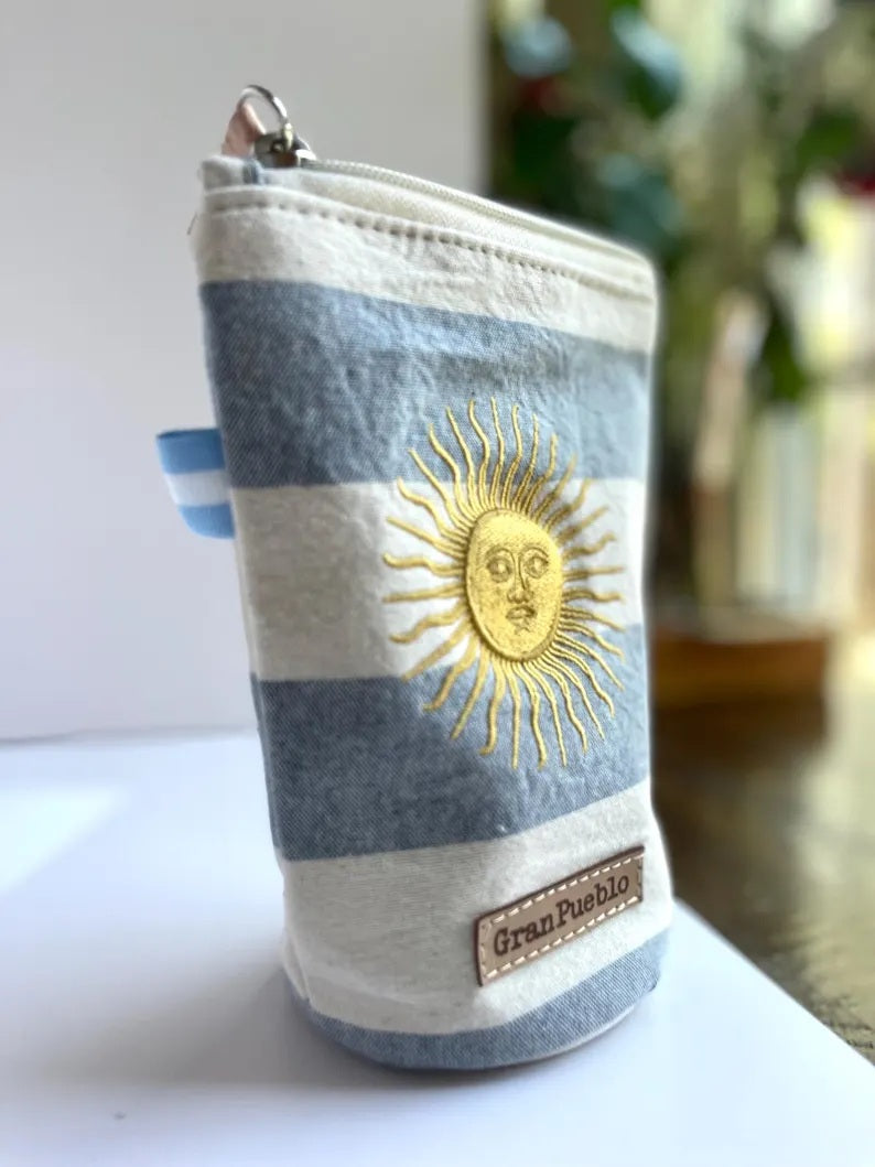Vintage Argentine Yerbero-Golden Sun of May/ Sol de Mayo Embroidery-Argentina