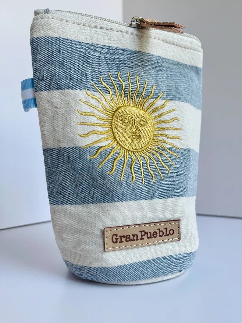 Vintage Argentine Yerbero-Golden Sun of May/ Sol de Mayo Embroidery-Argentina