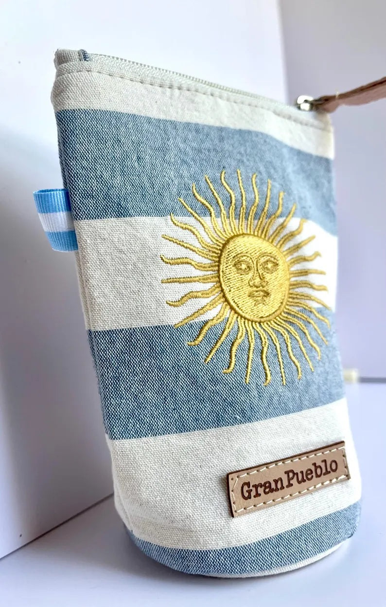 Vintage Argentine Yerbero-Golden Sun of May/ Sol de Mayo Embroidery-Argentina