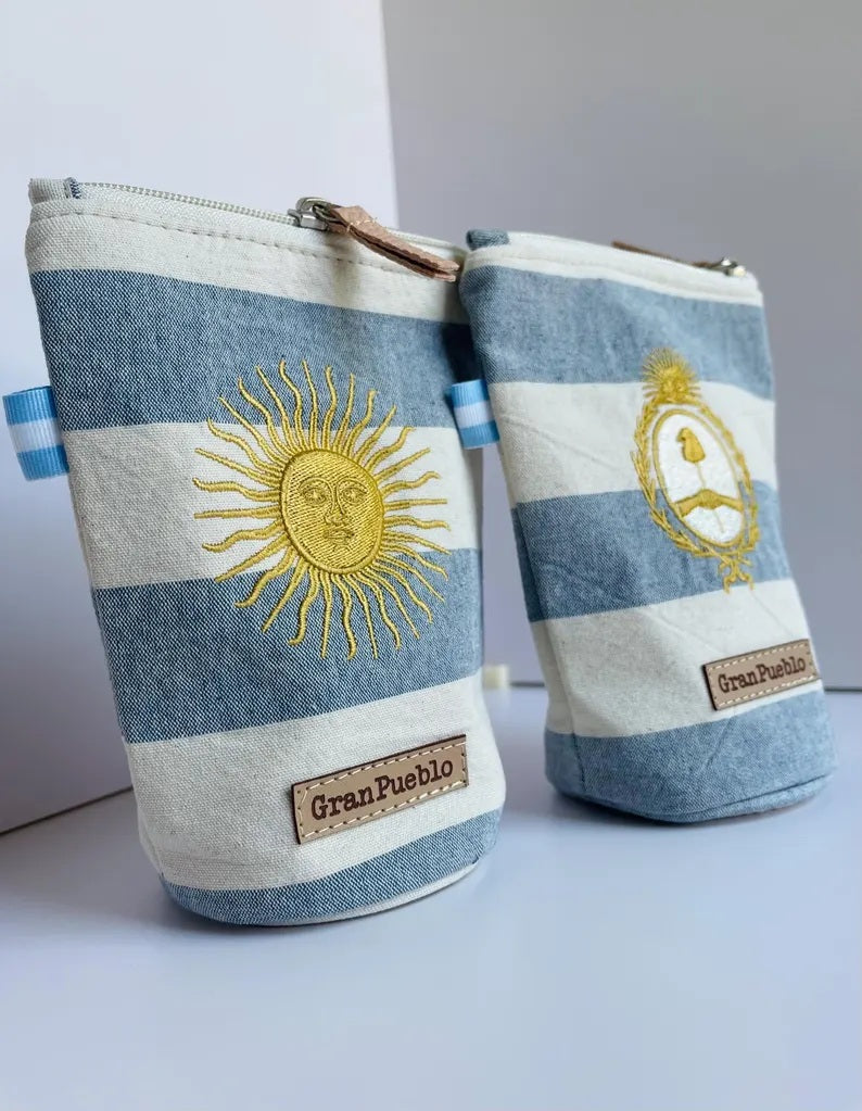 Vintage Argentine Yerbero-Golden Sun of May/ Sol de Mayo Embroidery-Argentina