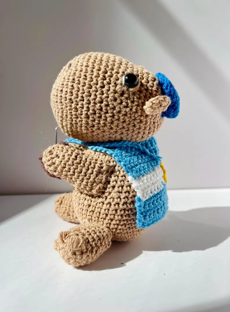 Handmade Argentine Carpincho / Light Brown /Amigurumi/Boca,River,Argentina