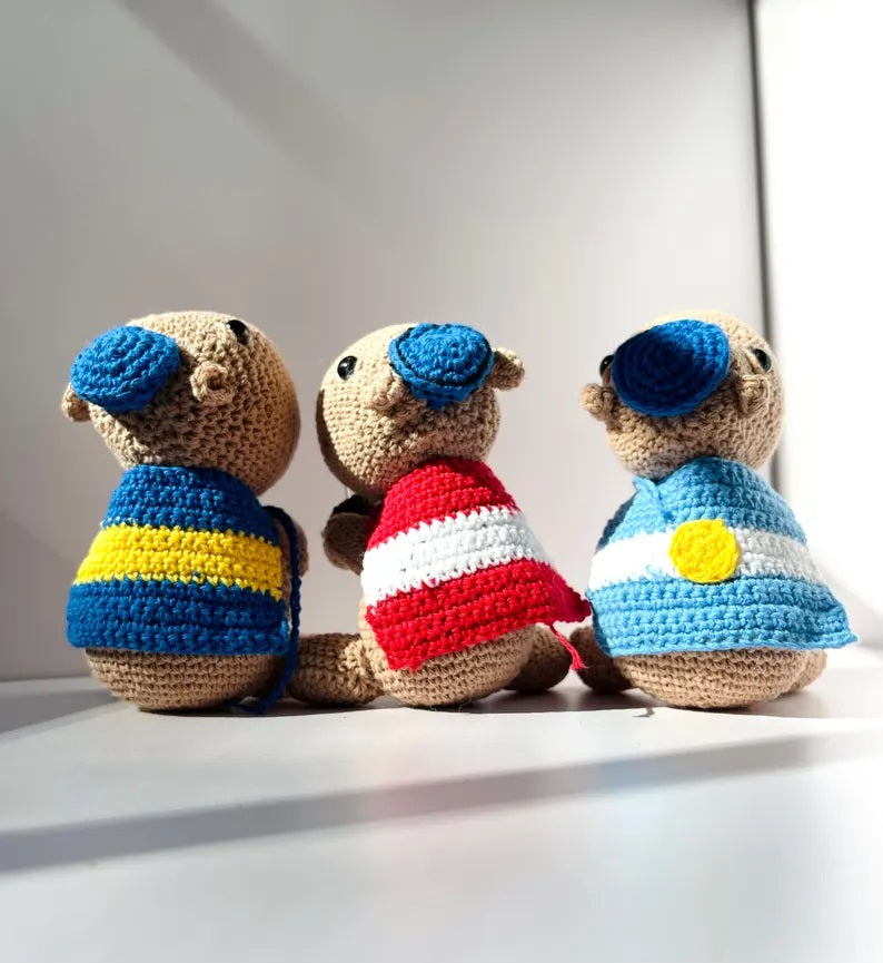 Handmade Argentine Carpincho / Light Brown /Amigurumi/Boca,River,Argentina