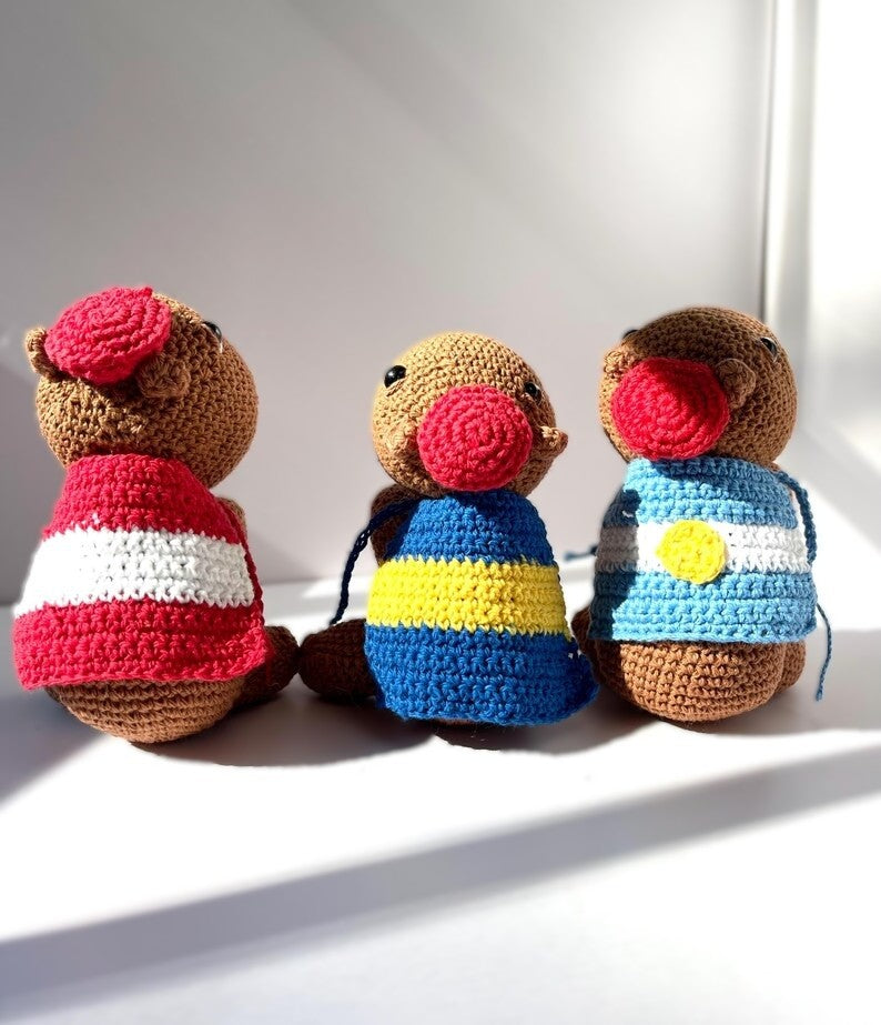 Handmade Argentine Carpincho / Brown /Amigurumi/Boca,River,Argentina