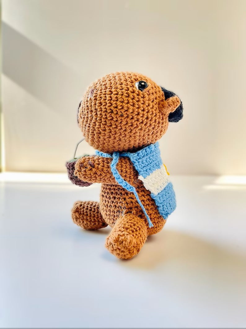 Handmade Argentine Carpincho / Brown /Amigurumi/Boca,River,Argentina