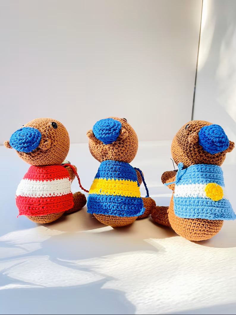 Handmade Argentine Carpincho / Brown /Amigurumi/Boca,River,Argentina