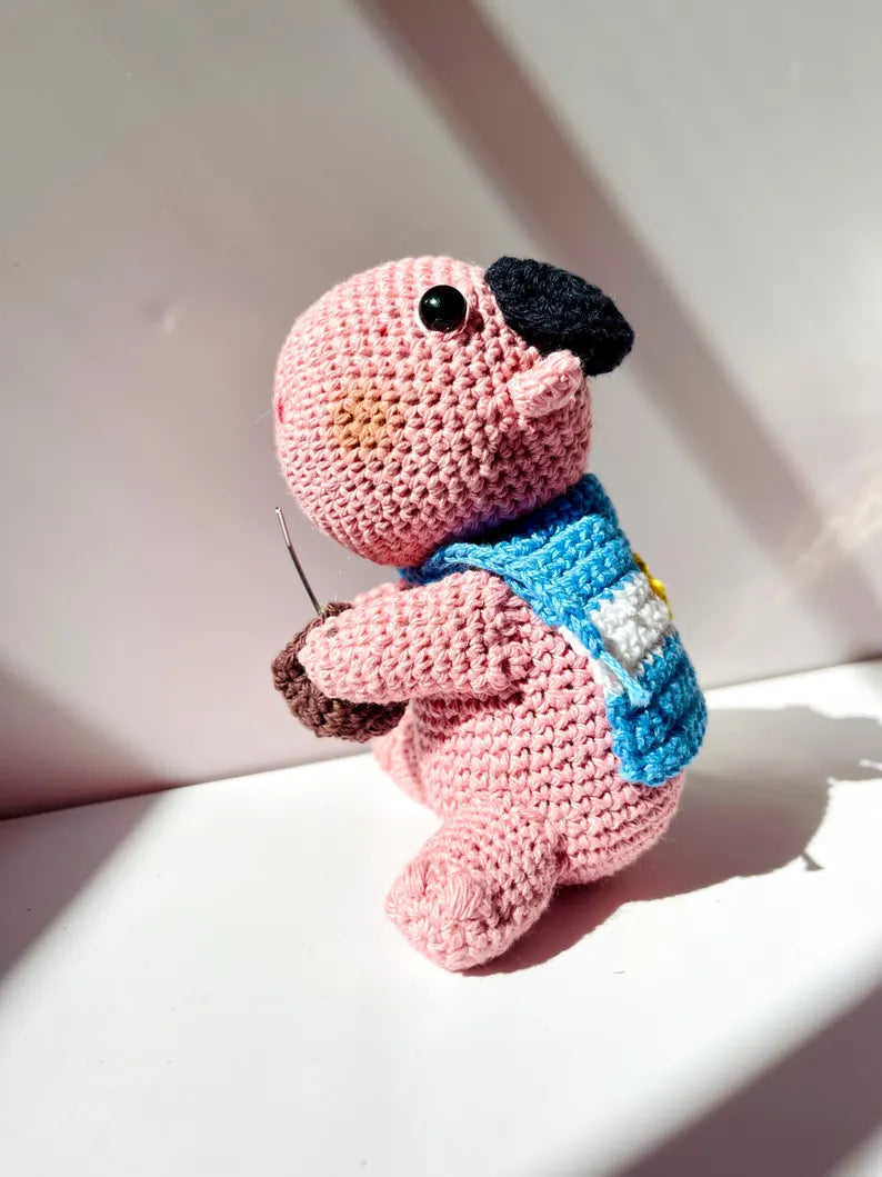 Handmade Argentine Carpincho / PINK /Amigurumi/Boca,River,Argentina