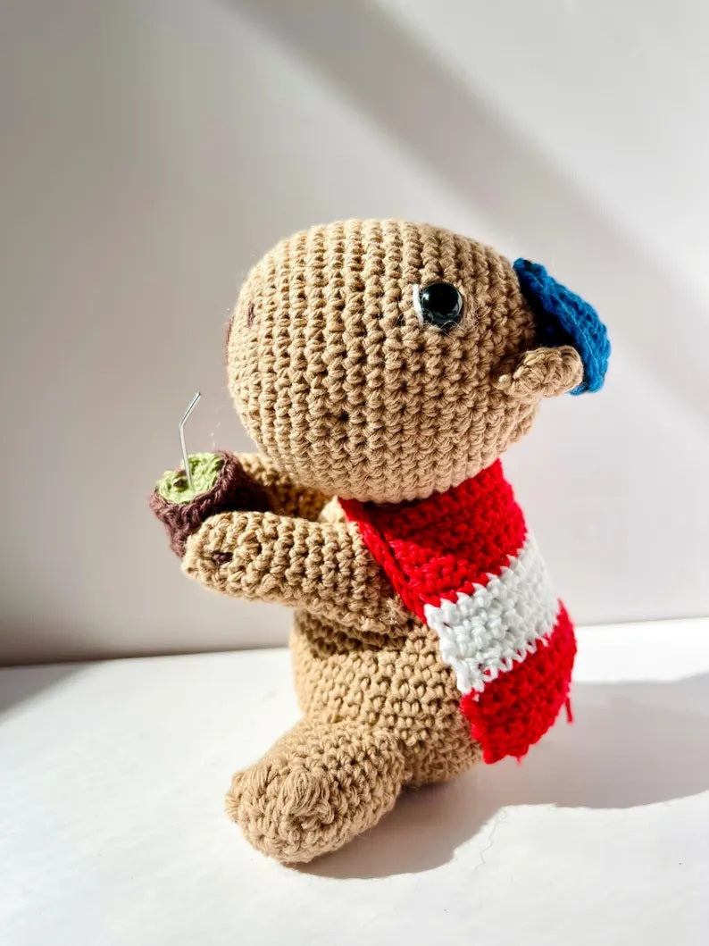 Handmade Argentine Carpincho / Light Brown /Amigurumi/Boca,River,Argentina