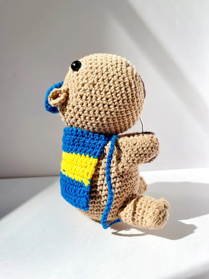 Handmade Argentine Carpincho / Light Brown /Amigurumi/Boca,River,Argentina