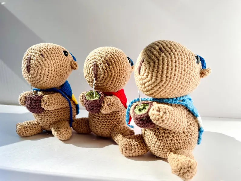 Handmade Argentine Carpincho / Light Brown /Amigurumi/Boca,River,Argentina