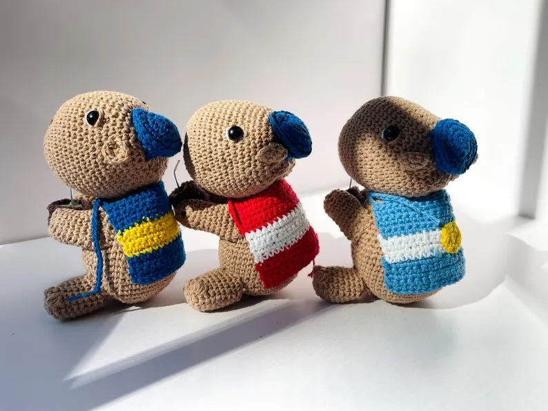 Handmade Argentine Carpincho / Light Brown /Amigurumi/Boca,River,Argentina