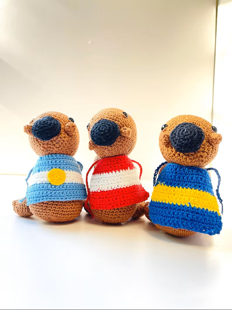 Handmade Argentine Carpincho / Brown /Amigurumi/Boca,River,Argentina