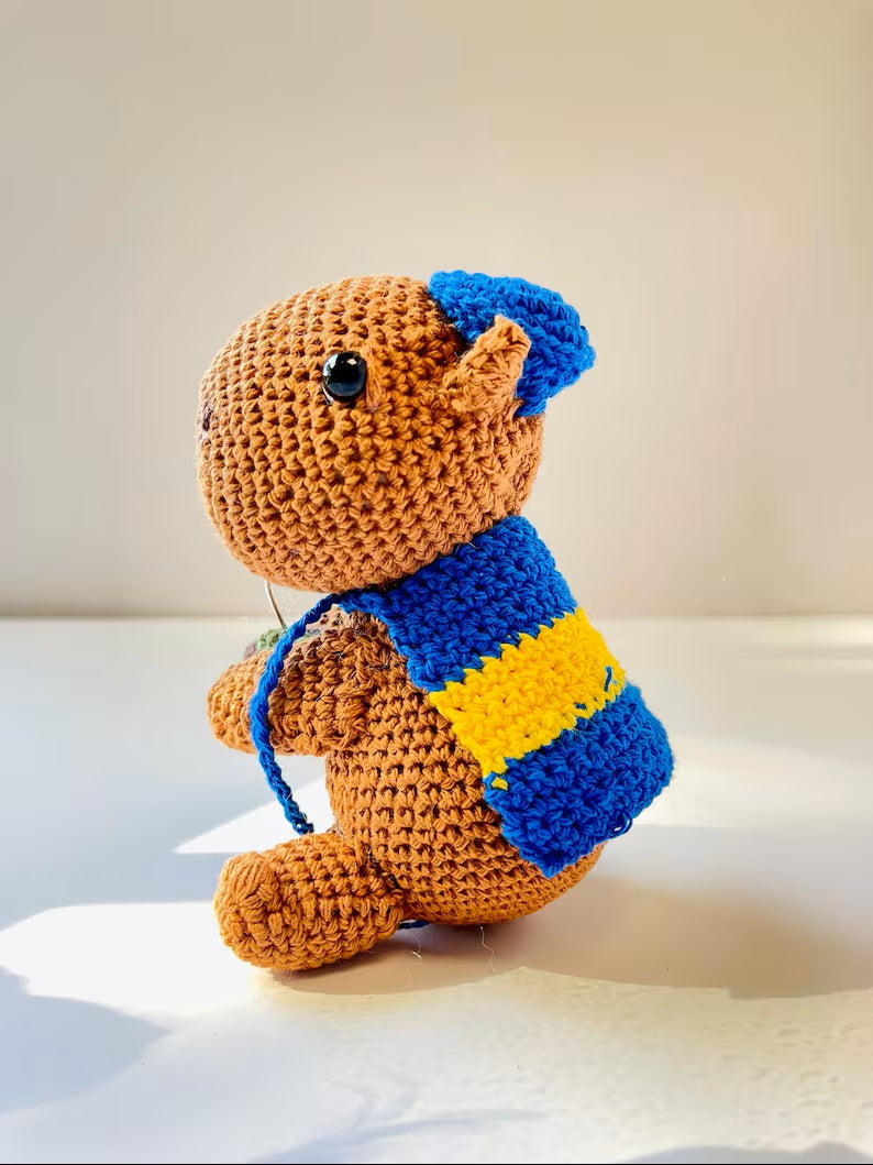 Handmade Argentine Carpincho / Brown /Amigurumi/Boca,River,Argentina