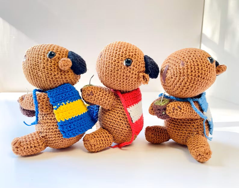 Handmade Argentine Carpincho / Brown /Amigurumi/Boca,River,Argentina