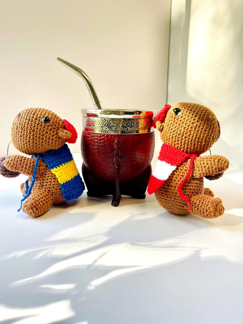 Handmade Argentine Carpincho / Brown /Amigurumi/Boca,River,Argentina