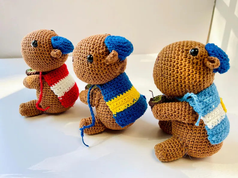 Handmade Argentine Carpincho / Brown /Amigurumi/Boca,River,Argentina