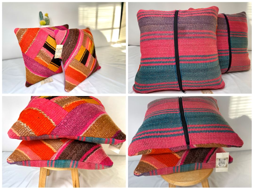 2 Throw Pillowcase, Aguayo's pillowcases, Multicolor, Bolivia/Peru