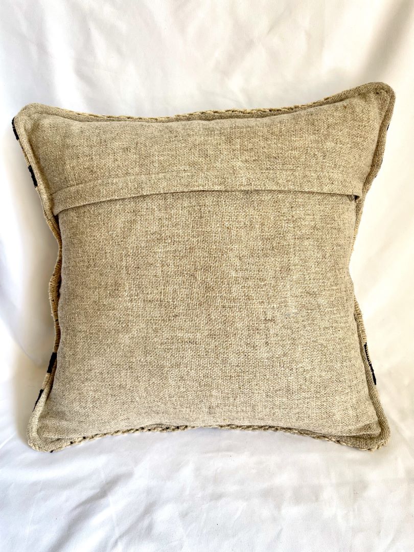 Throw Pillowcase, Aguayo's Cushion Cover, Natural and Black, Bolivia/Peru