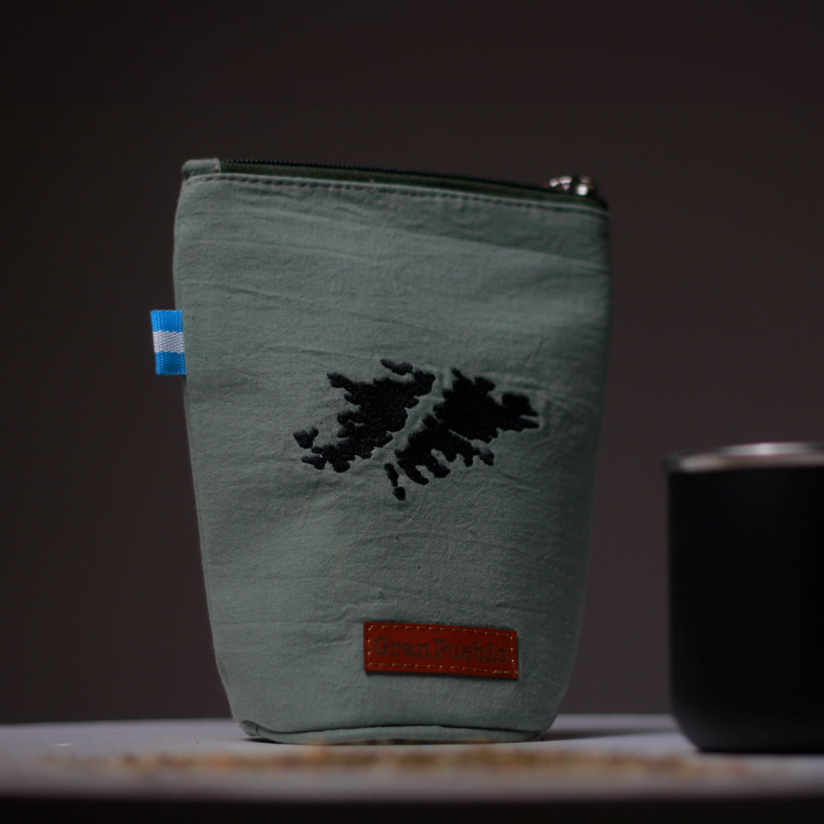 Malvinas Islands Yerba Mate Bag – Handmade, Waterproof, Leather Detail, Yerbero, Argentina