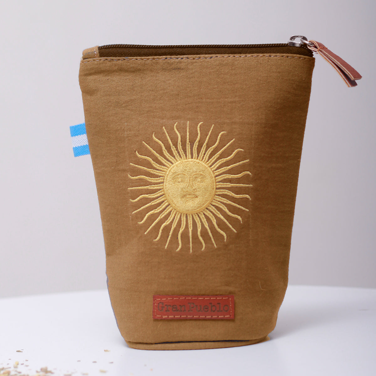 Sun of May Yerba Mate Bag – Handmade, Waterproof, Leather Detail, Yerbero, Argentina