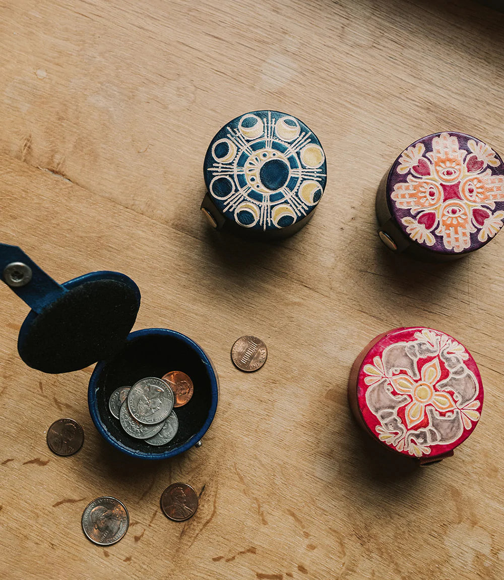 Leather Mini Travel Jewelry Box - Lunar, India
