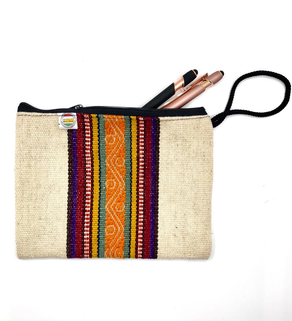 Clutch Aguayo Bag - Natural Stripes, Bolivia
