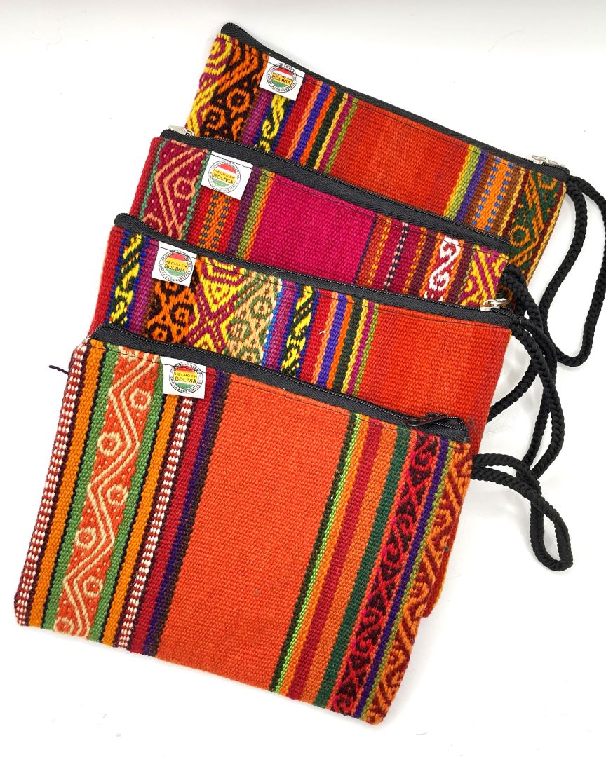 Clutch Aguayo Bag, Red/Orange Bolivia