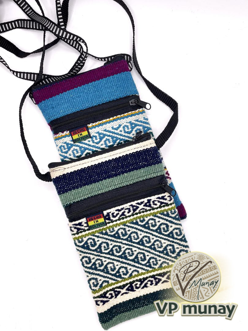 Aguayo Cellphone Crossbody Bag/Case - Blue, Bolivia