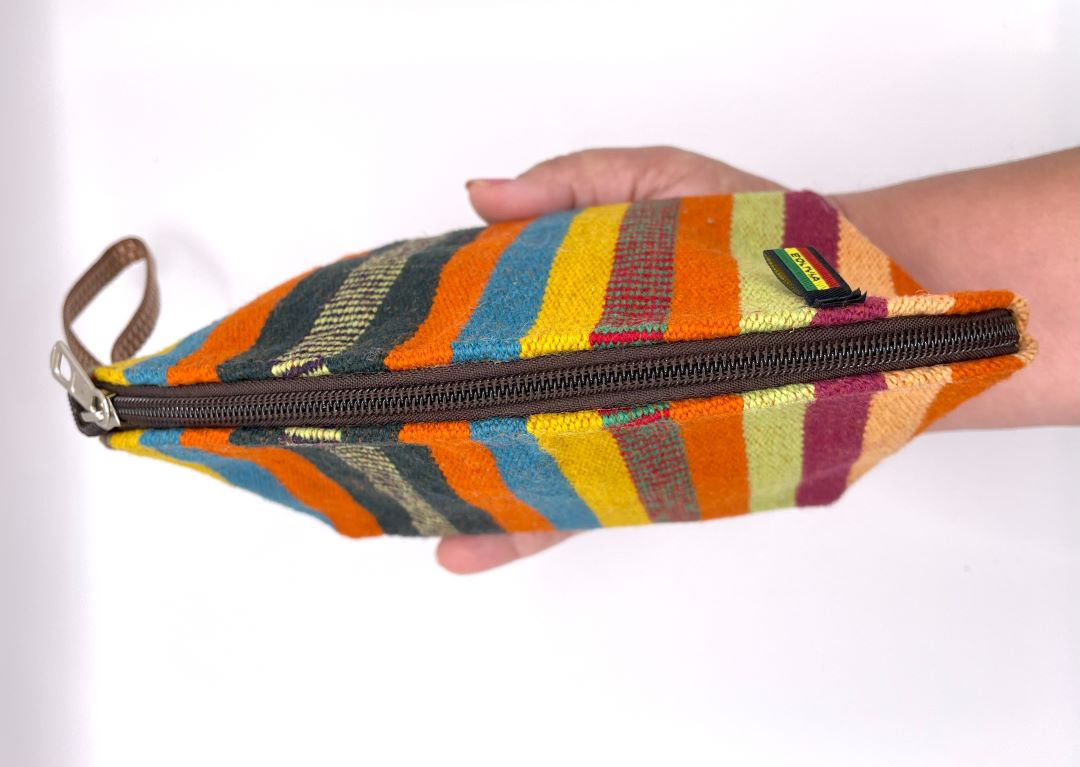 Triangle Wristlet Clutch, Orange, Bolivia