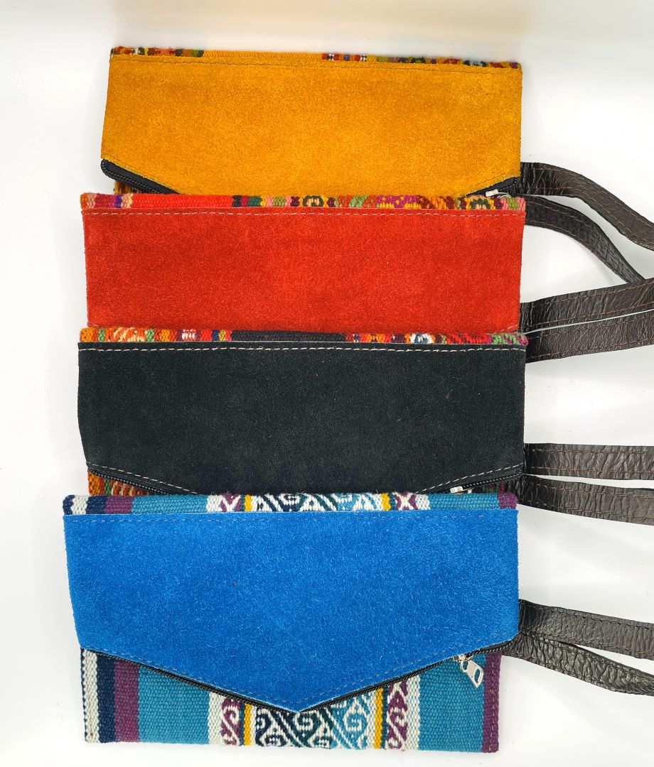 Aguayo and Suede Clutch, Bolivia - Black