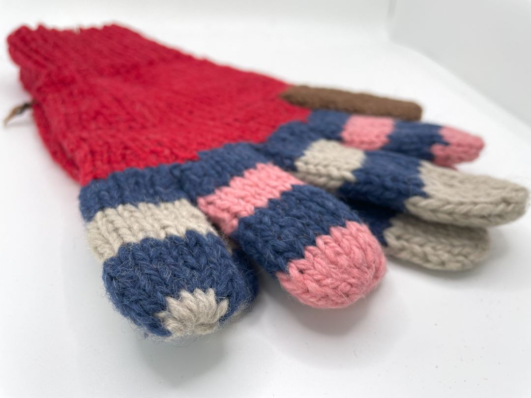 Alpaca Handmade Gloves - Red, Bolivia