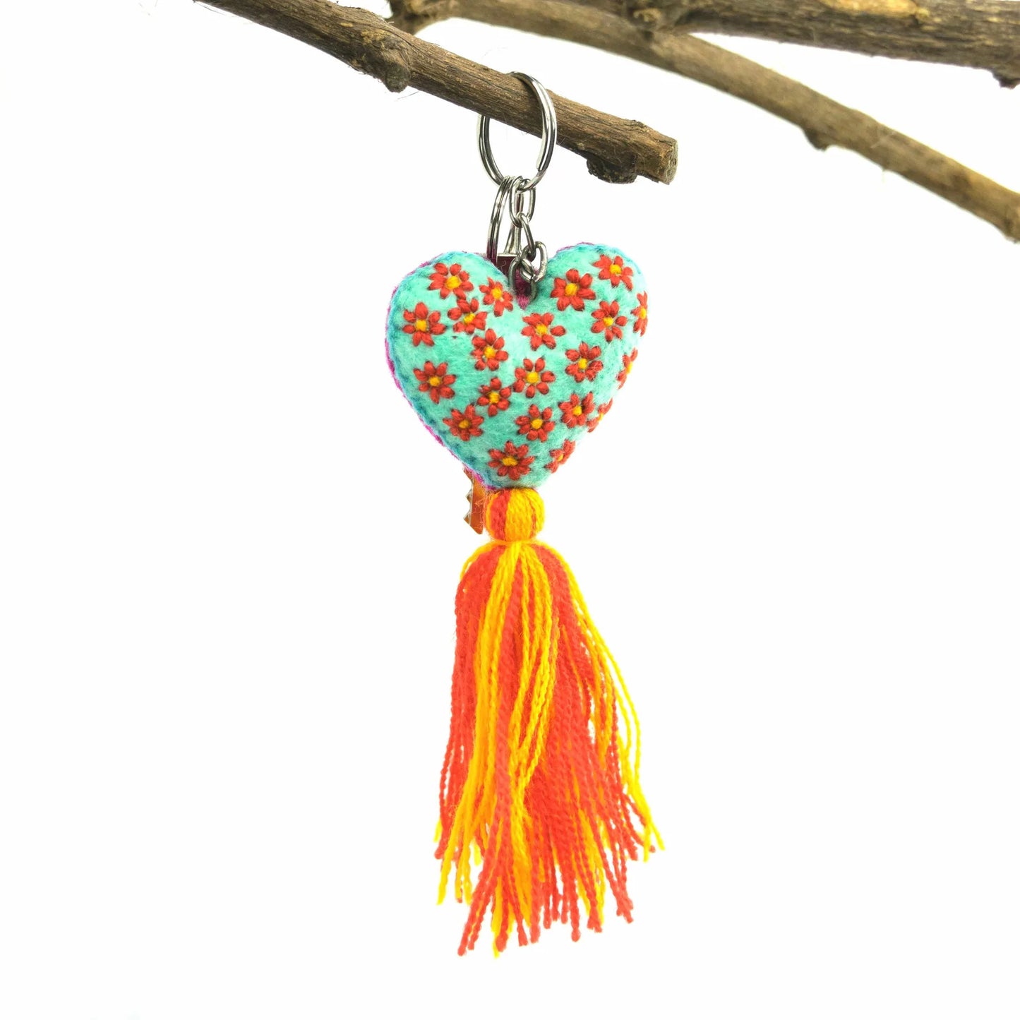 Embroidered Love Tassel Keychain, Mexico