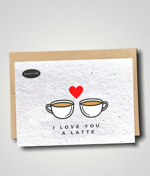 I Love You A Latte Plantable Valentines Day Card, Canada