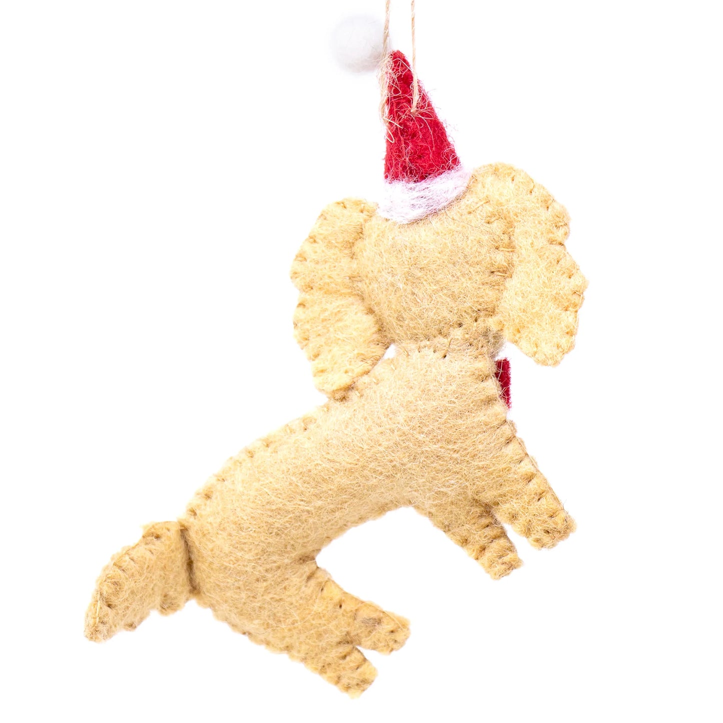 Labradoodle Santa Handmade Felt Ornament, Nepal