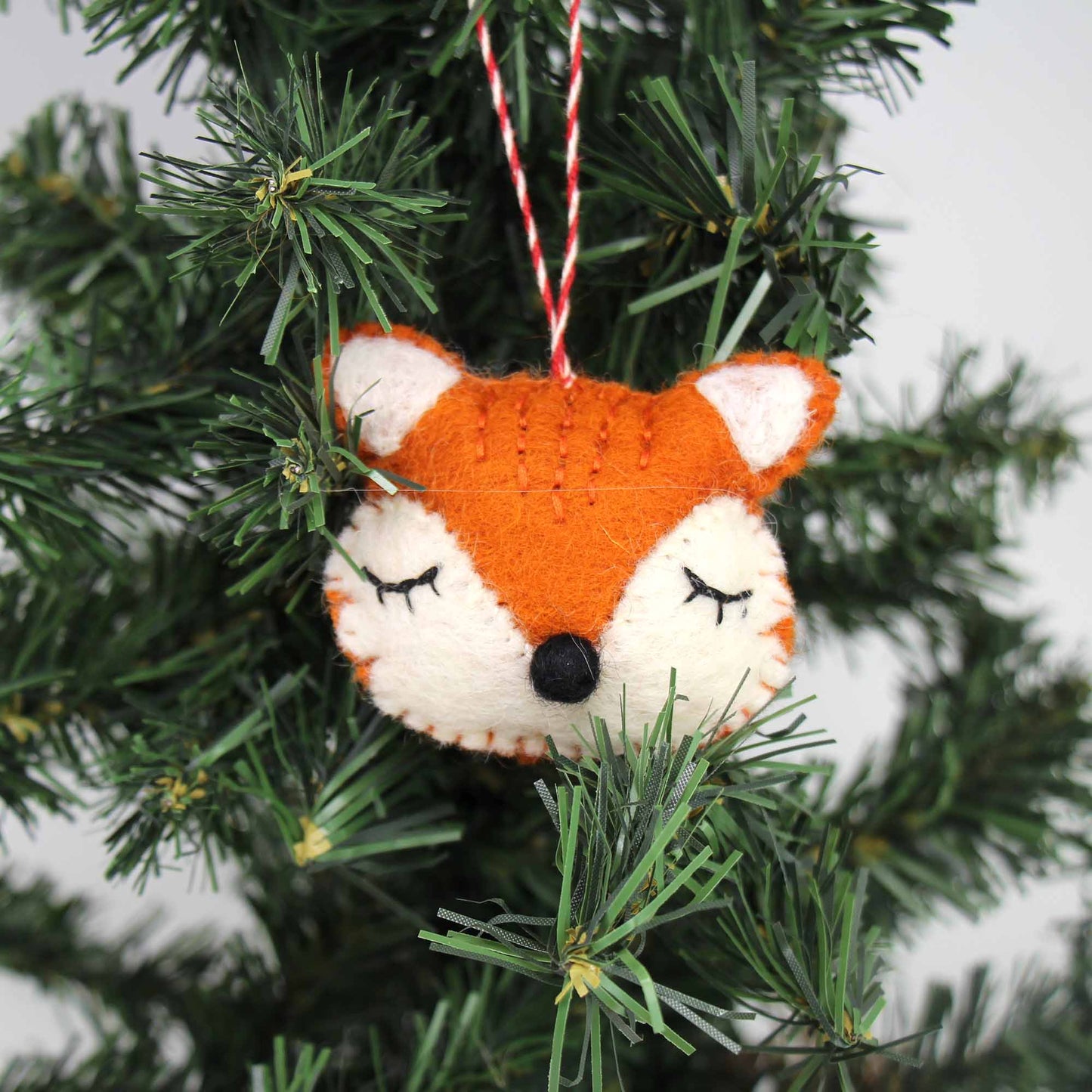 Sleeping Fox Handmade Felt Ornament, Nepal