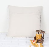 Hand Loom Woven Texture - Boho Stripe Jacquard Pillow Cover - Ivory and Black, India