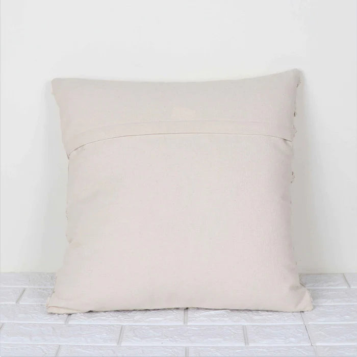 Hand Tufted Texture Boho - Beige and Ivory - Pillow Cover, India