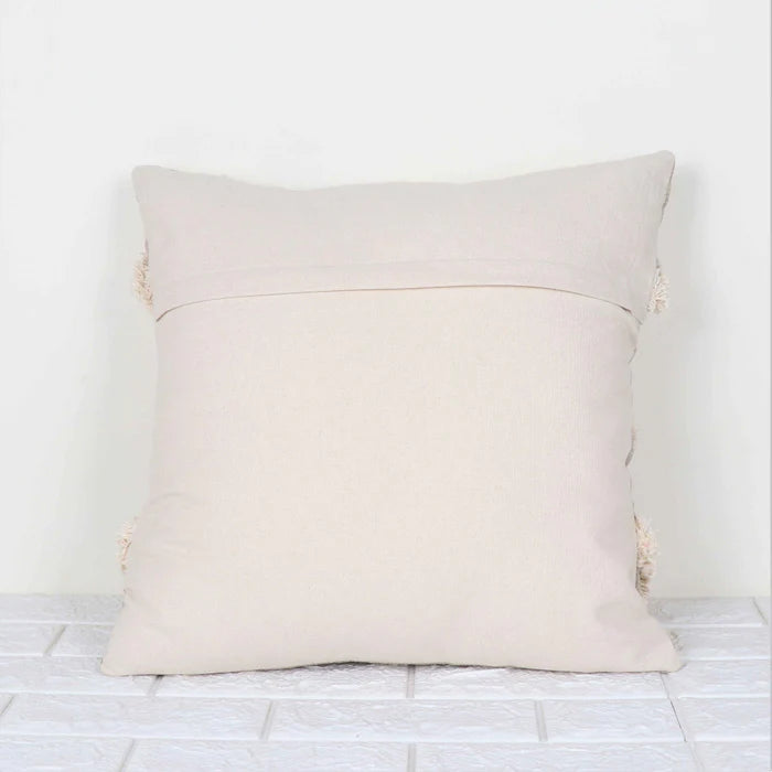 Hand Tufted Texture Boho - Beige and Ivory - Pillow Cover, India