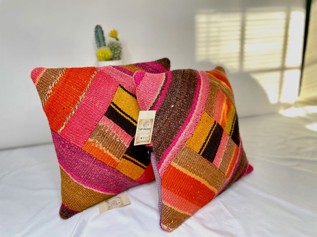 2 Throw Pillowcase, Aguayo's pillowcases, Multicolor, Bolivia/Peru