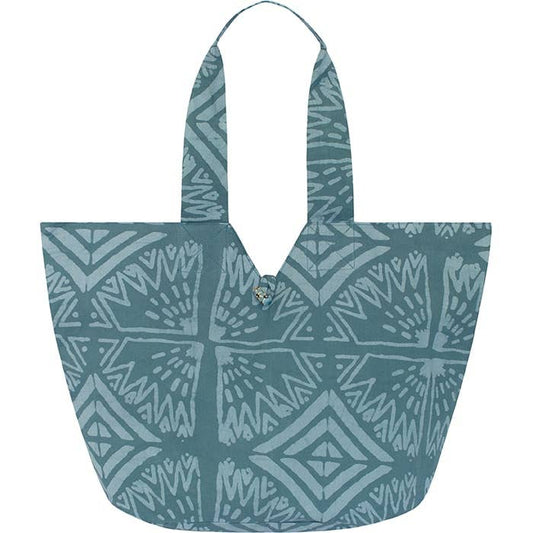 Basket Tote Bag: Radiance - Teal-Organic